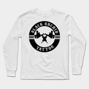 Black Orchid tattoo circle logo Long Sleeve T-Shirt